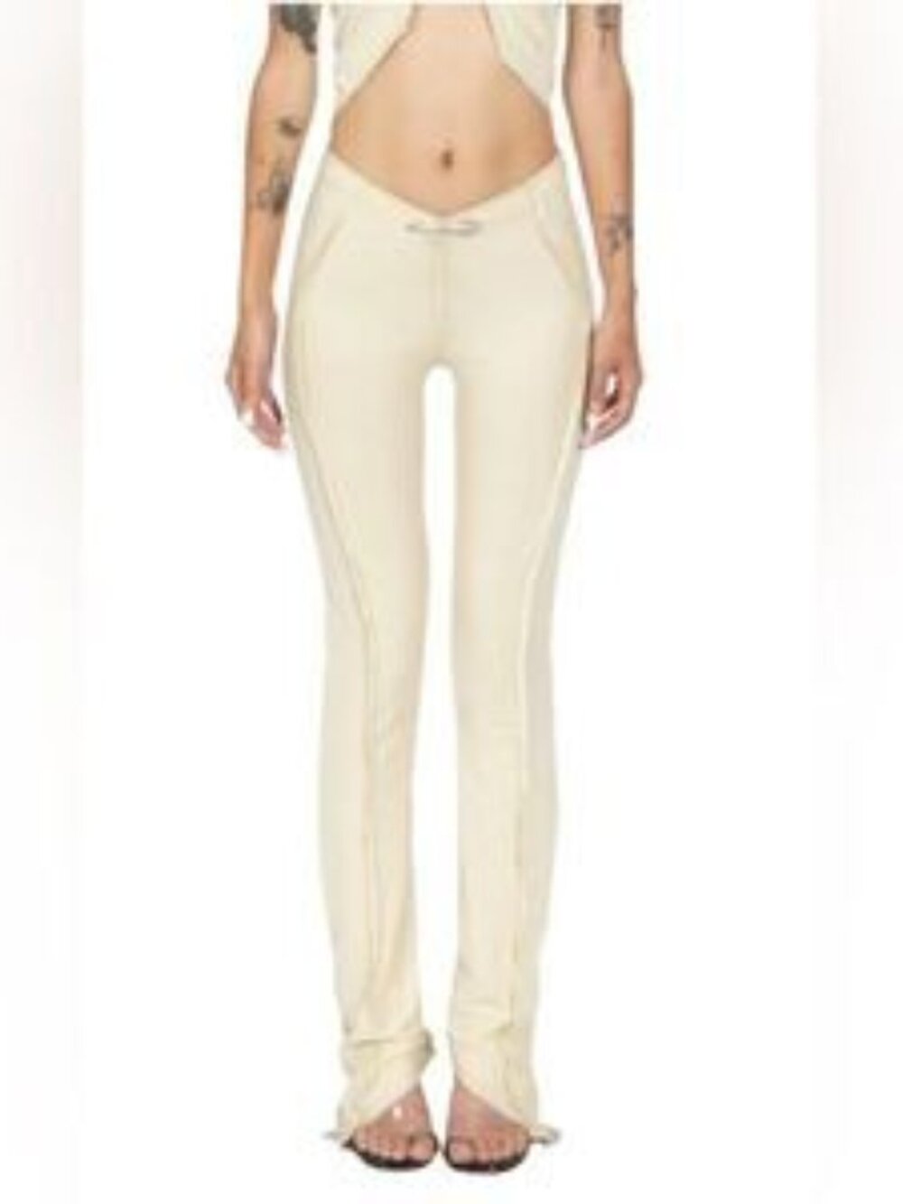 Sami Miro Vintage Asymmetrical Pants Ivory Mesh, NWT, Size M